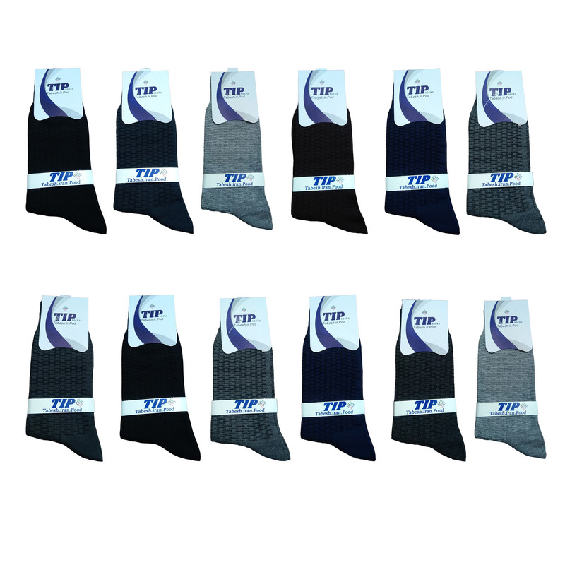 خرید و قیمت جوراب مردانه تابش ایران پود مدل دوسیلندر ساقدار کد M2S.1 مجموعه 12 عددی