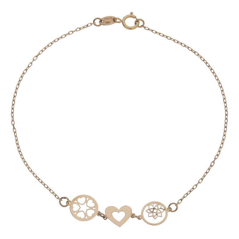 دستبند طلا 18 عیار زنانه مایا ماهک مدل MB1595 طرح قلب
