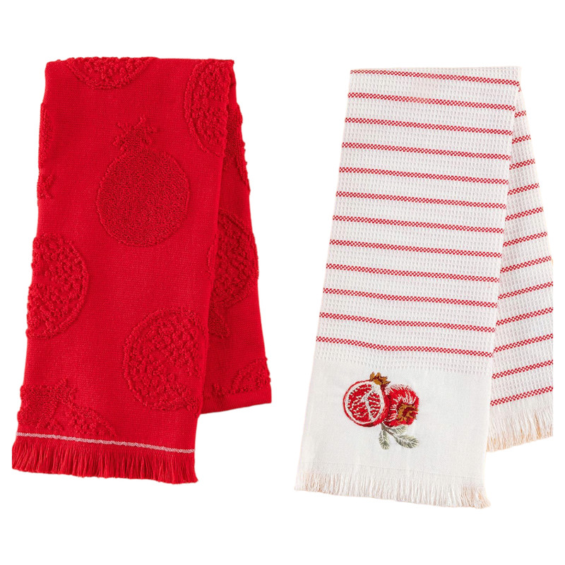 حوله و دستمال آشپزخانه مادام کوکو مدل Mirabel مجموعه دو عددی