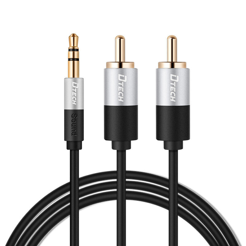 کابل تبدیل جک 3.5 میلی متری به دو RCA دیتک مدل T0227 طول 1.5 متر