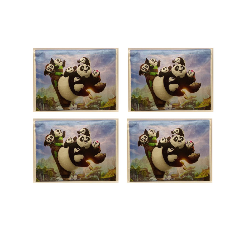 دستمال کاغذی جیبی 10 برگ مدل پاندای کونگ فوکار بسته 4 عددی