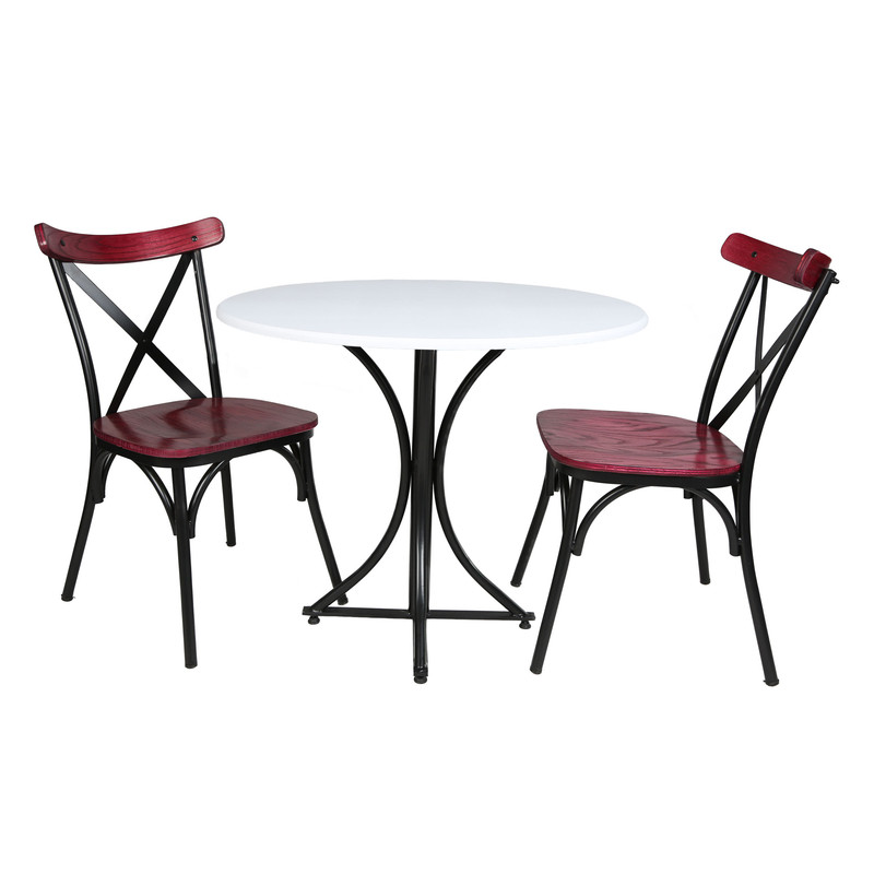 میز و صندلی ناهارخوری دو نفره مدل تونت لهستانی پایه فلزی GS