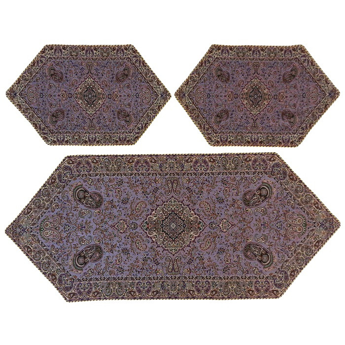 ست 3 تکه رومیزی ترمه کد TRSETE28
