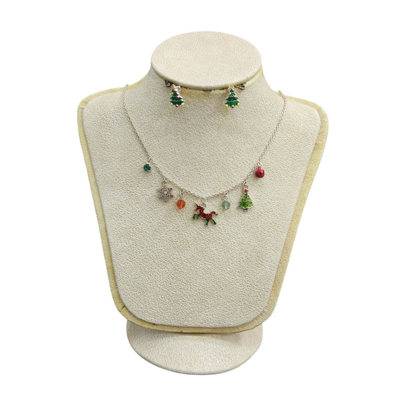 خرید و قیمت نیم ست زنانه مدل سینه ریز و پلاک کریسمس کد KPK007