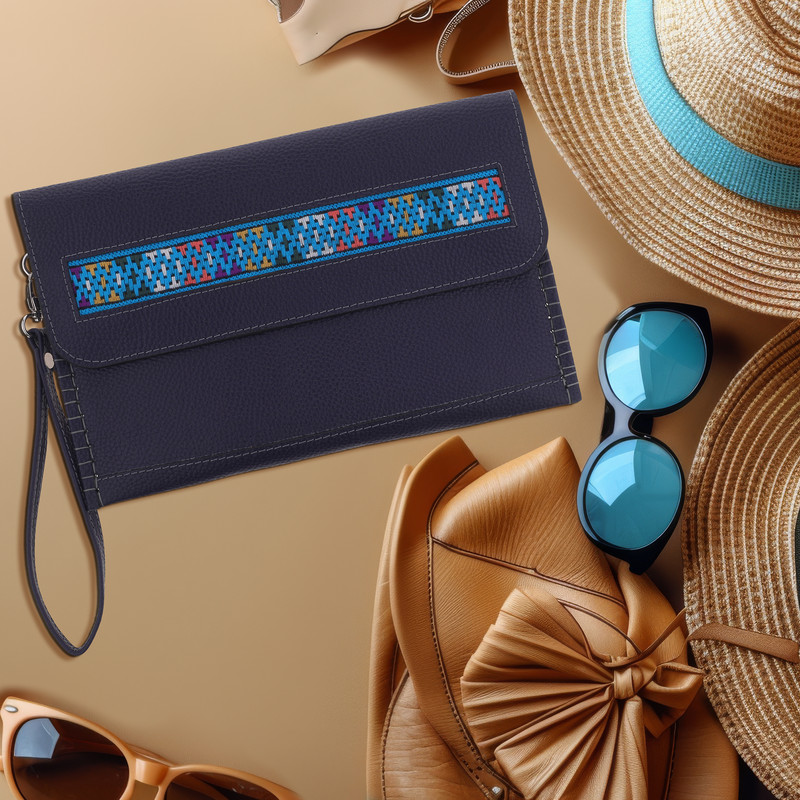 کیف دستی دست دوز بومی مدل سوزن دوزی کد 56