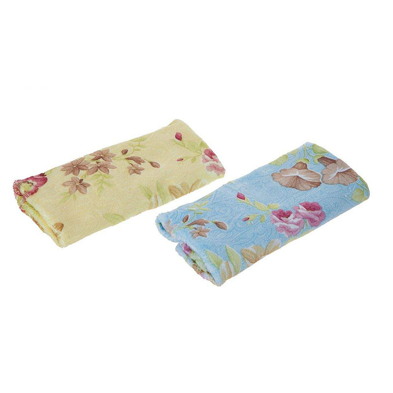 دستمال آشپزخانه بیلاو طرح گل مجموعه دوعددی