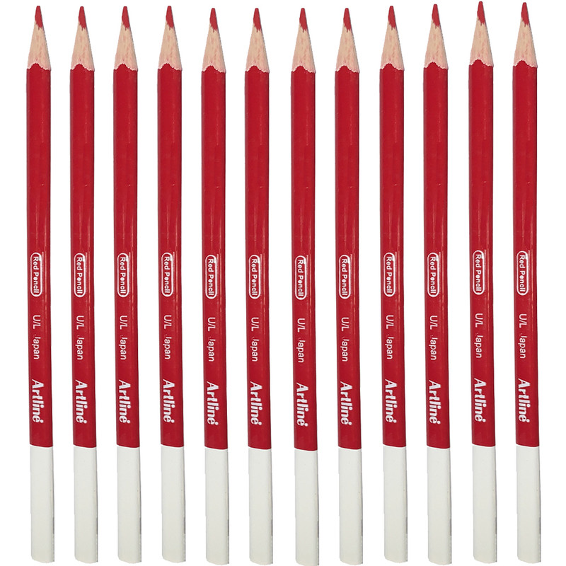 مداد قرمز آرت لاین مدل EP-RED.IL بسته 12 عددی