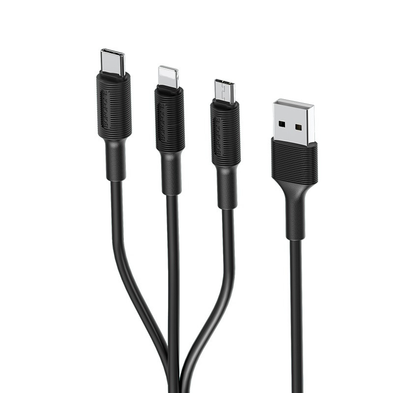 کابل تبدیل USB به microUSB / USB-C / لایتنینگ اکسپلور مدل XP-F3N1 طول 1 متر