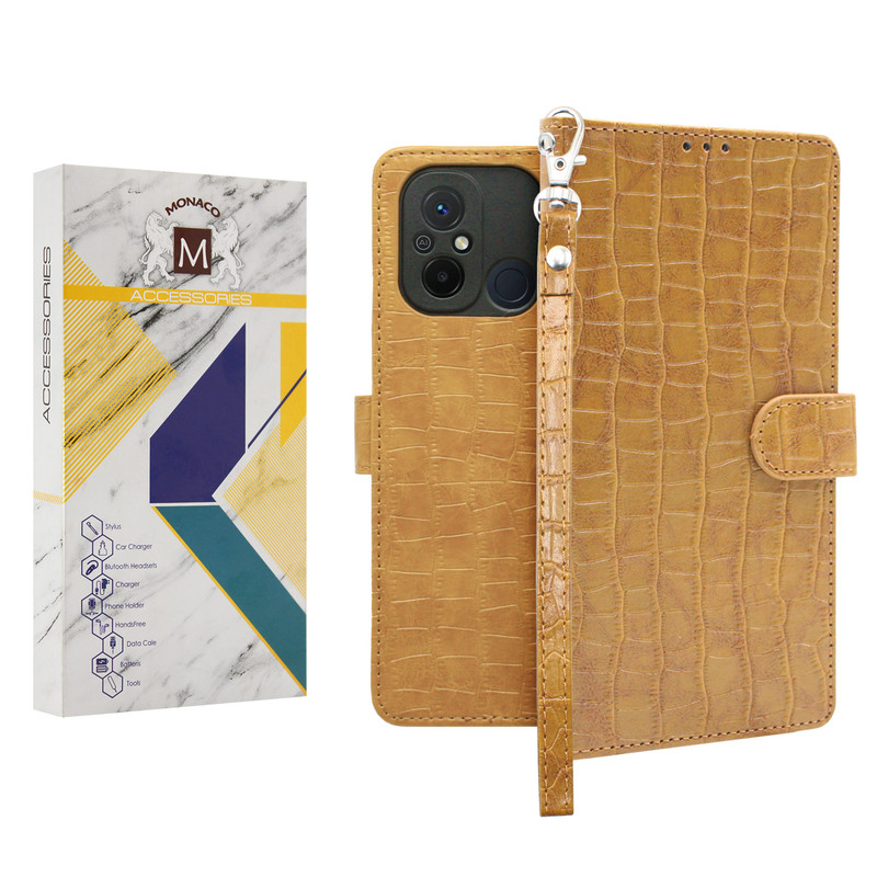 خرید و قیمت کیف کلاسوری موناکو مدل Cayenne مناسب برای گوشی موبایل شیائومی Redmi 12C / Poco C55 به همراه بند آویز