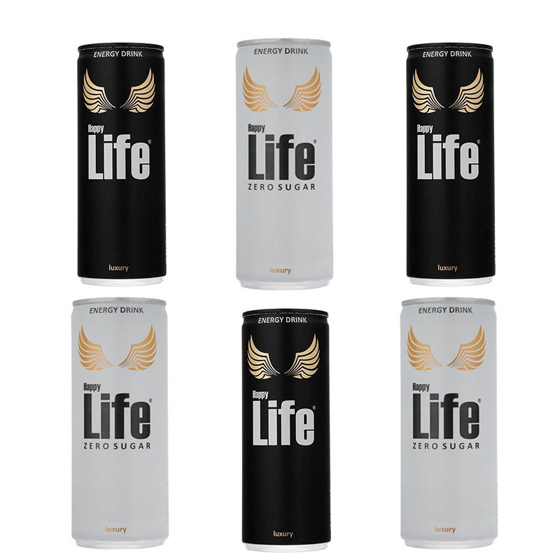 خرید و قیمت نوشابه انرژی زا هپی لایف میکس - 250 میلی لیتر بسته 6 عددی