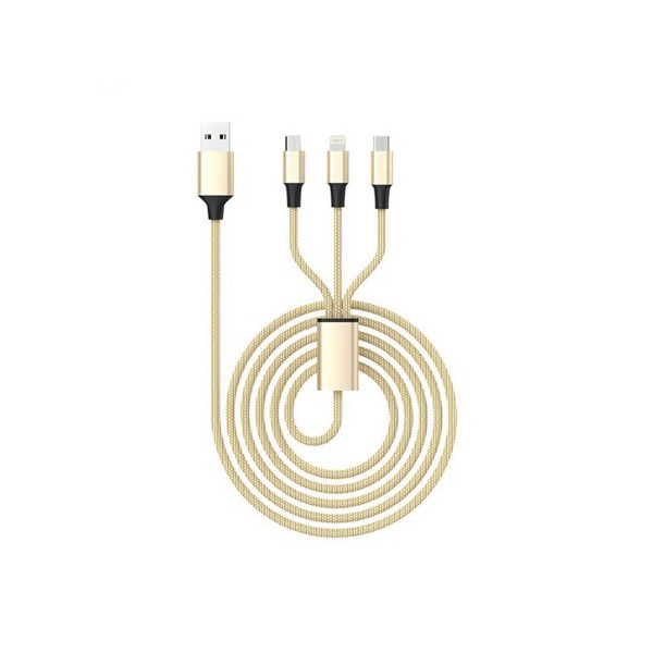 خرید و قیمت کابل تبدیل USB به لایتنینگ/USB-C/microUSB سلبریت مدل CB-04 طول 1.2 متر