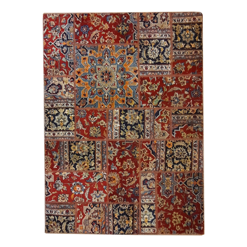 خرید و قیمت کلاژ فرش دستبافت سه متری مدل چهل تکه کد N.K.P.CO.C27