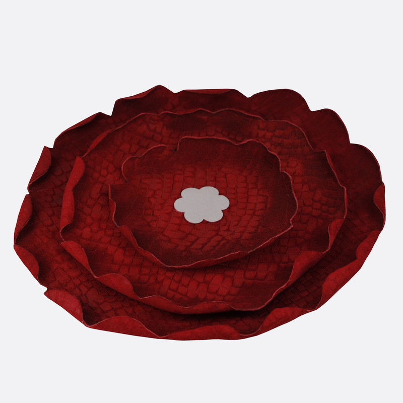 رومیزی طرح گل مدل چرم طبیعی