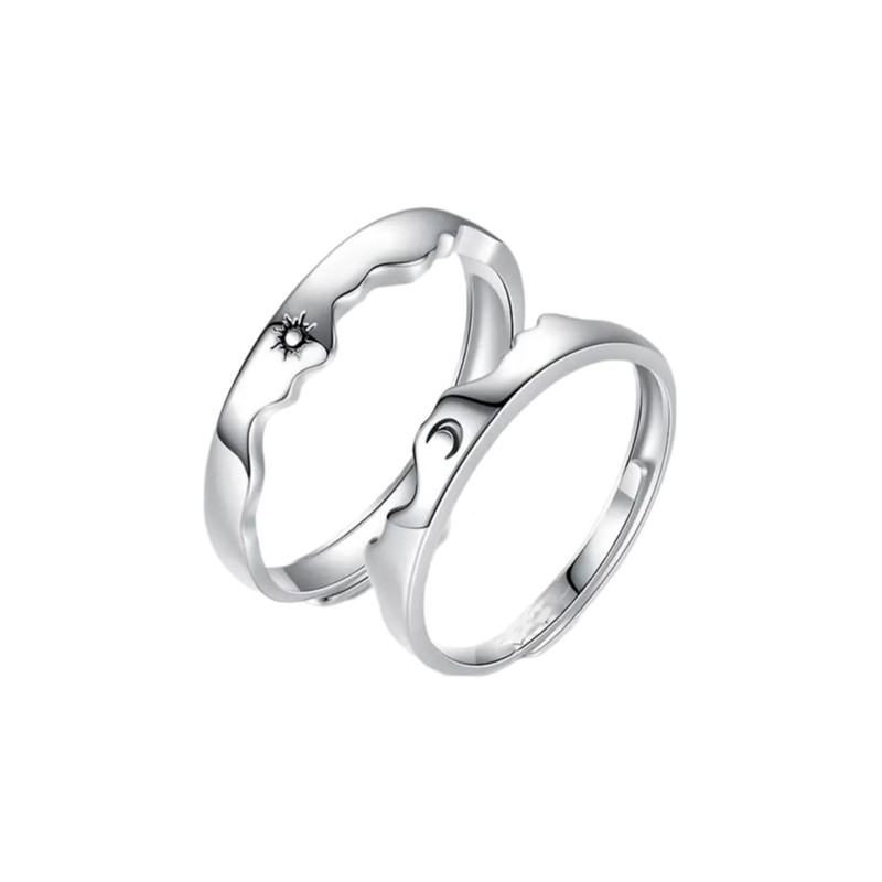 ست انگشتر زنانه و مردانه مدل ماه و خورشید