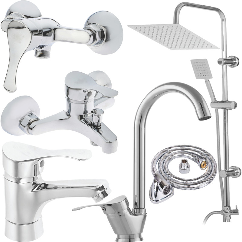 خرید و قیمت ست شیرآلات های پلاس مدل نیکان ES445 مجموعه 6 عددی