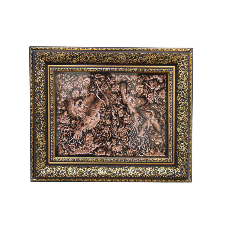 تابلو قلمزنی مدل گل و مرغ کد 106