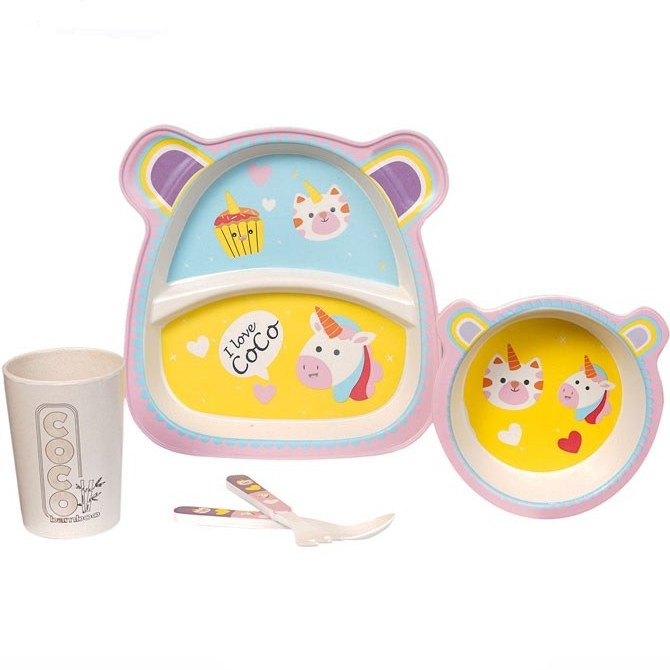 ظرف غذای 5 تکه کودک کوکو مدل تک شاخ کد 1002