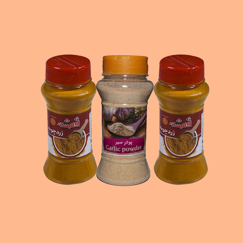 پودر سیر و زردچوبه قمشه _ 225 گرم بسته 3 عددی