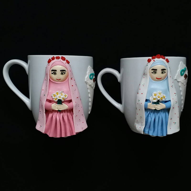 ماگ سرامیکی مدل عروسکی روز دختر کد L832 مجموعه 2 عددی