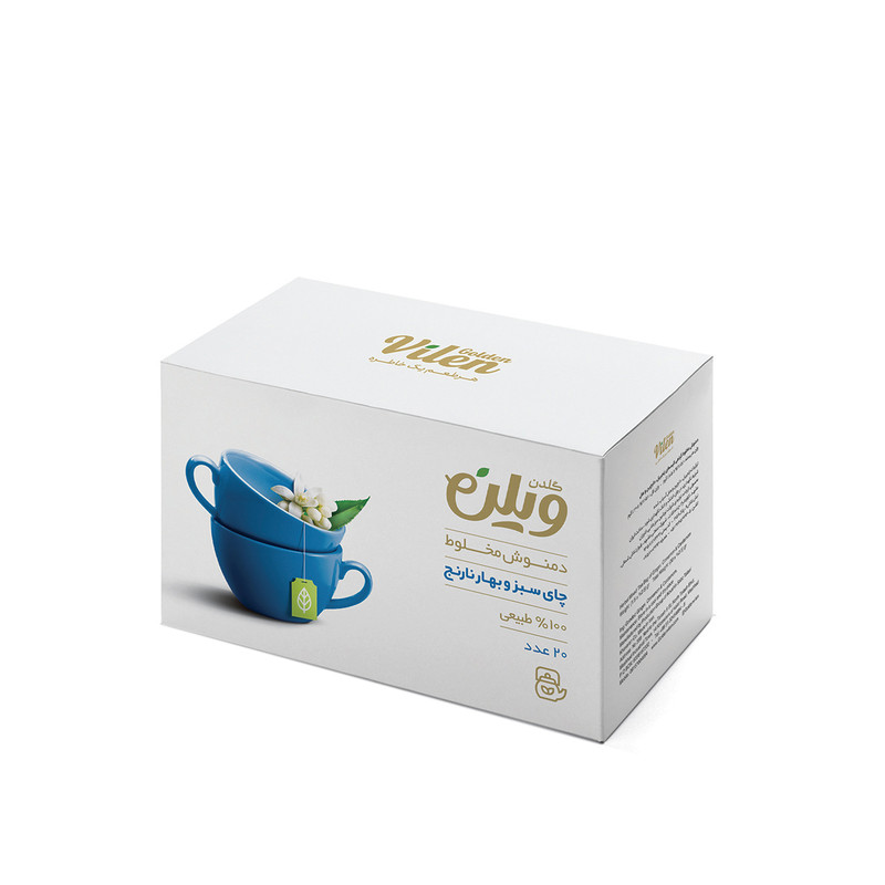 خرید و قیمت دمنوش گیاهی چای سبز بهارنارنج گلدن ویلن - بسته 20 عددی
