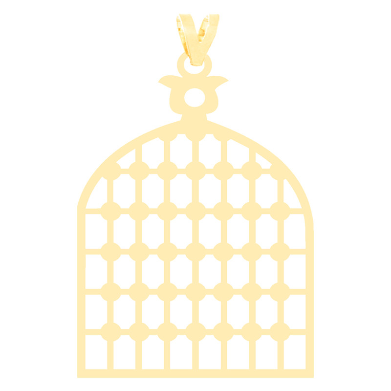 آویز گردنبند طلا 18 عیار زنانه کرابو طرح پنجره فولاد مدل Kr3096