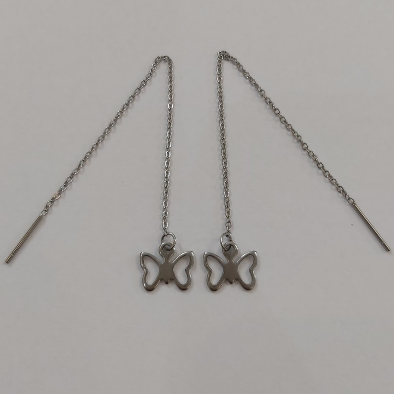 خرید و قیمت گوشواره زنانه استیل مدل بخیه طرح پروانه کد butf112
