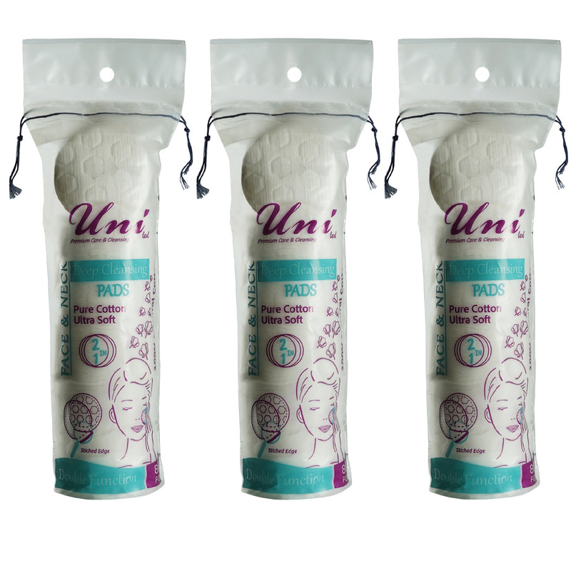 پد پاک کننده آرایش یونی لد مدل Ultra Soft سه بسته 80 عددی