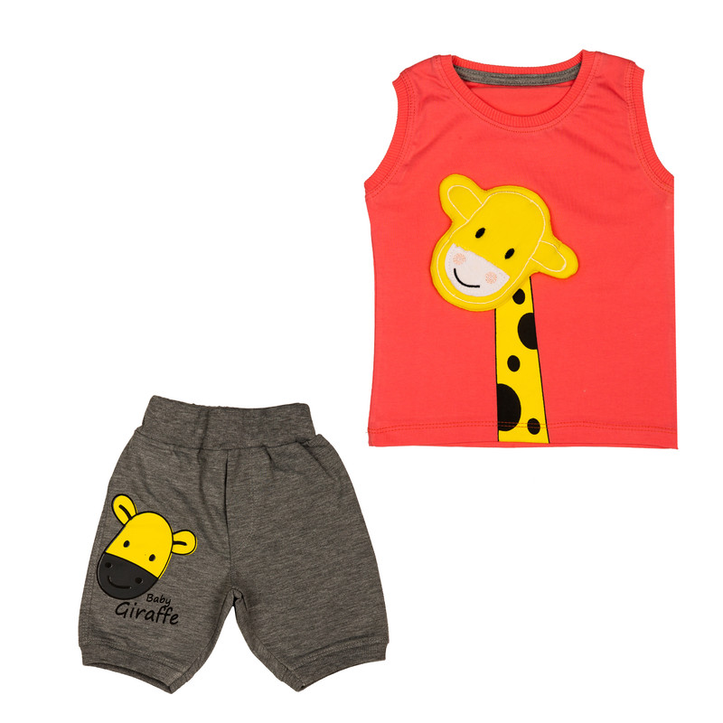 ست تاپ و شلوارک بچگانه مدل زرافه 02
