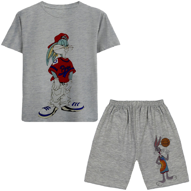 ست تی شرت آستین کوتاه و شلوارک پسرانه مدل خرگوش