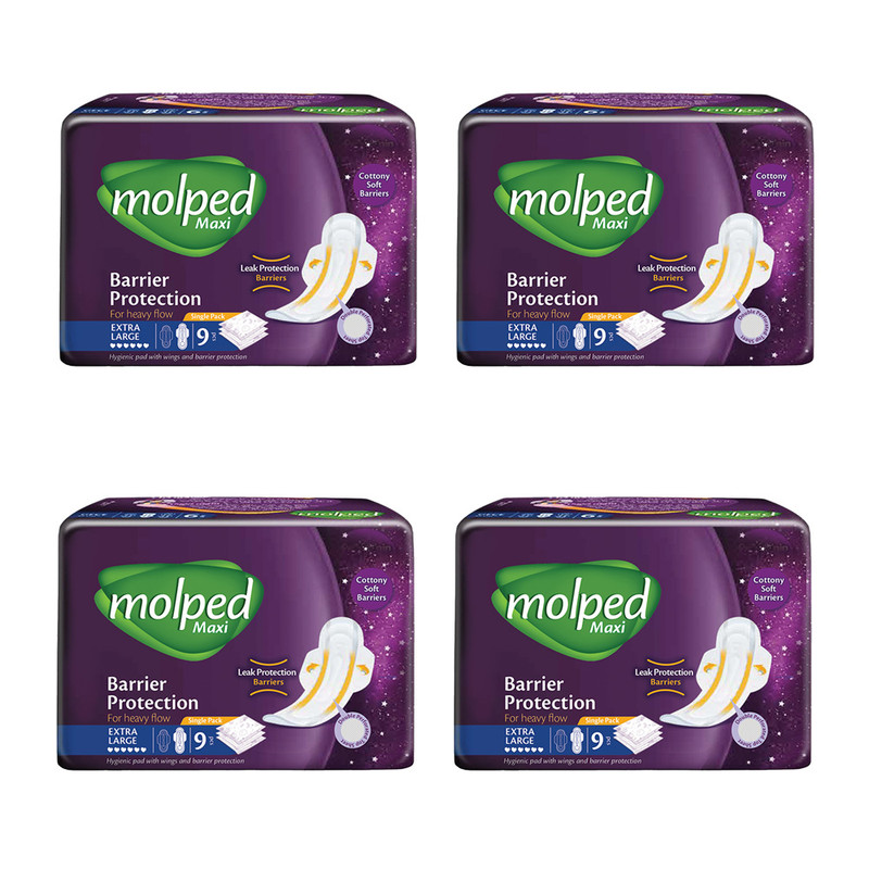 خرید و قیمت نوار بهداشتی مولپد مدل سوپرنایت سایز خیلی بزرگ چهار بسته نه عددی