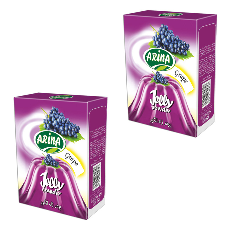 خرید و قیمت پودر ژله انگور قرمز آرینا - 100 گرم بسته 2 عددی