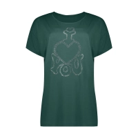 تی شرت آستین کوتاه زنانه طرح آی لاو یو کد 096 رنگ سبز