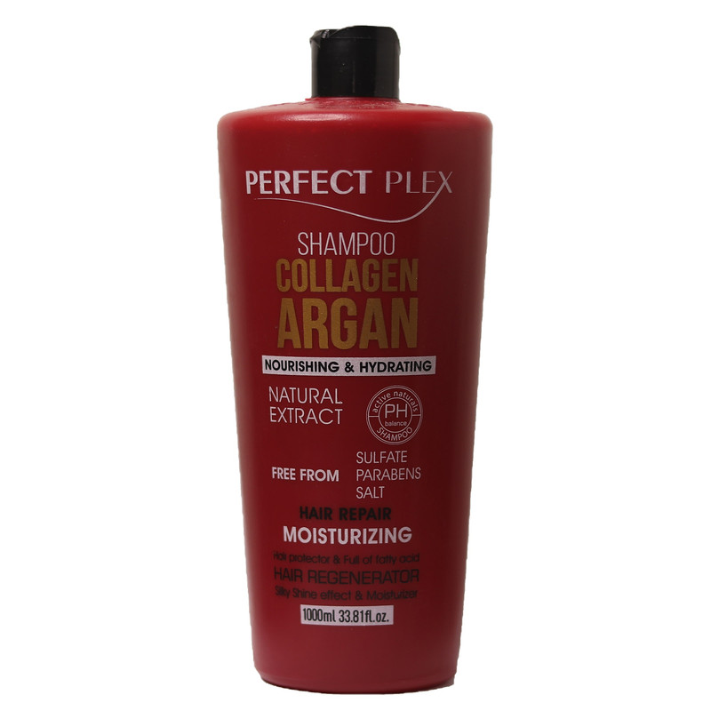شامپو مو پرفکت پلکس مدل کلاژن و آرگان حجم 1000 میلی لیتر