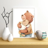 تابلو کودک و نوزاد طرح نقاشی خرس تدی مدل 27