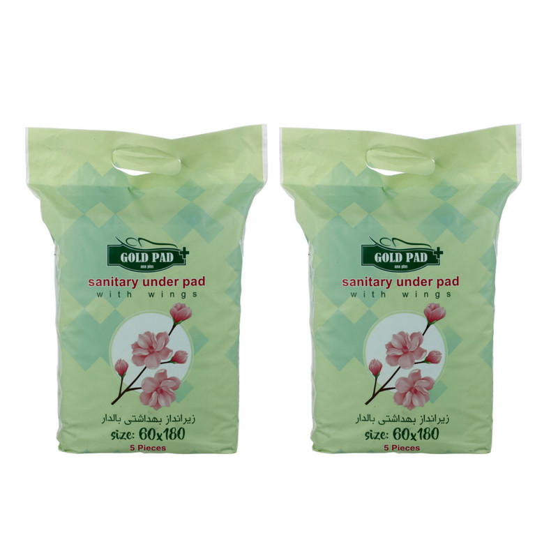 پد زیر انداز بهداشتی گلدپد آناپلاس مدل بالدار مجموعه 2 عددی