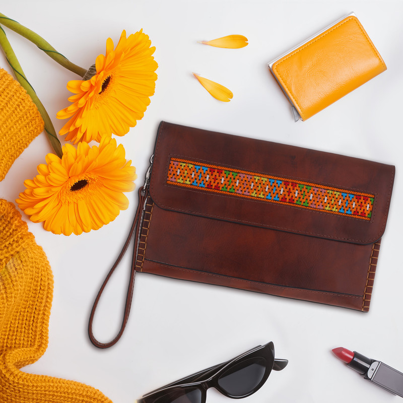 کیف دستی دست دوز بومی مدل سوزن دوزی کد 38