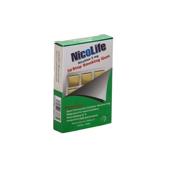 آدامس ترک سیگار نیکوتین نیکلایف -2میلی گرم بسته 30 عددی