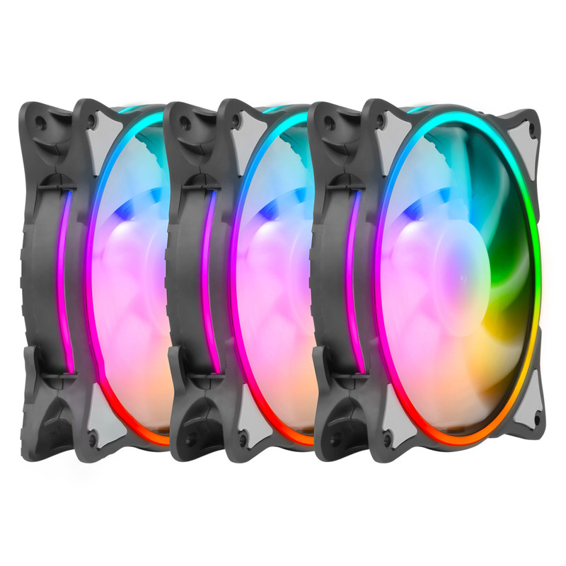 خرید و قیمت فن کیس گرین مدل HURACAN FAN GFK120M-ARGB بسته 3 عددی