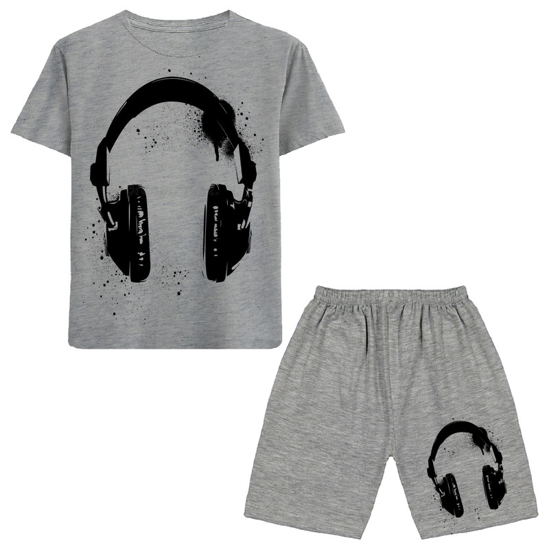 ست تی شرت و شلوارک پسرانه مدل هدفون A51