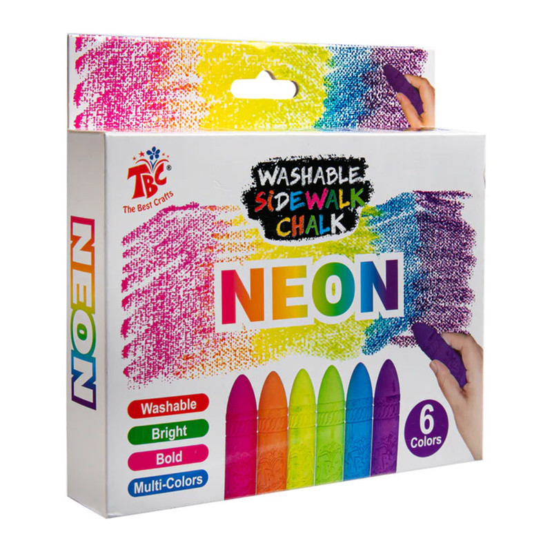 گچ رنگی تی بی سی مدل نئونی بسته 6 عددی