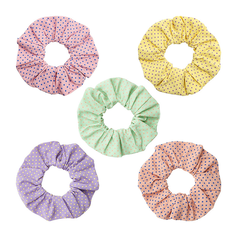 خرید و قیمت کش مو دخترانه مدل اسکرانچی طرح خال ریز کد KSH761-3 بسته 5 عددی