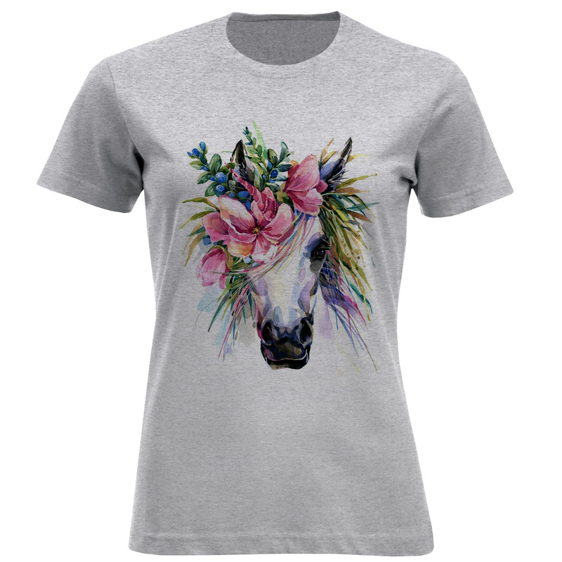 خرید و قیمت تی شرت آستین کوتاه زنانه مدل اسب تکشاخ کد A06