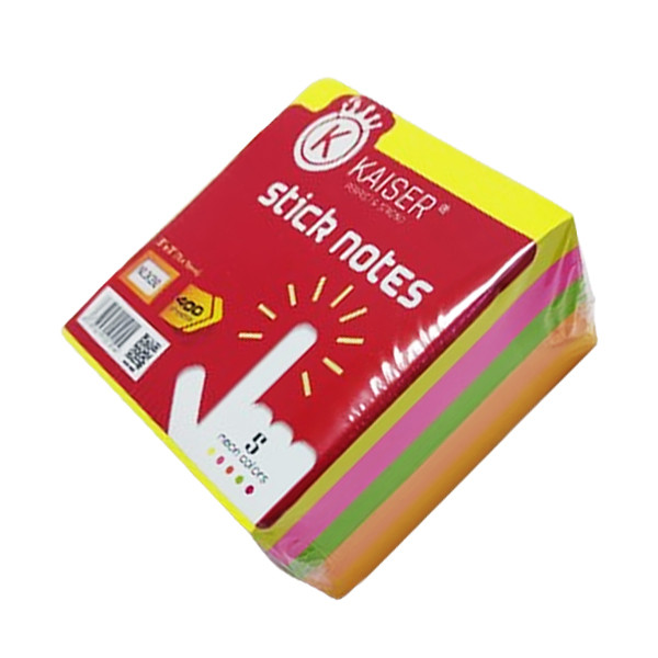 خرید و قیمت کاغذ یادداشت چسب دار کایزر کد SK390 بسته 400 عددی