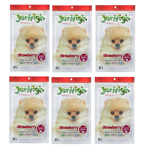خرید و قیمت تشویقی سگ جرها مدل توت فرنگی وزن 70 گرم بسته 6 عددی