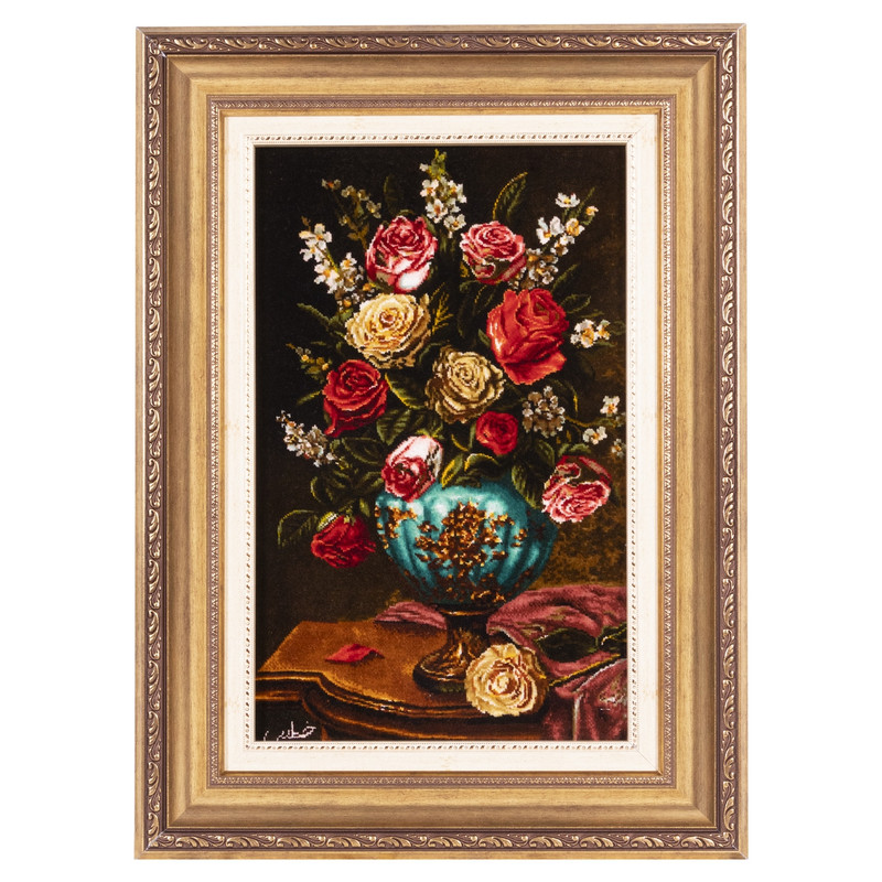 تابلو فرش دستباف سی پرشیا مدل گل در گلدان کد 903674