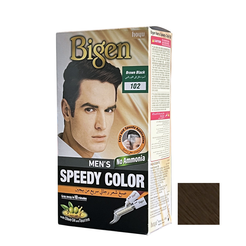 خرید و قیمت رنگ مو مردانه بیگن مدل Speedy شماره 102 حجم 40 میلی لیتر رنگ قهوه ای تیره