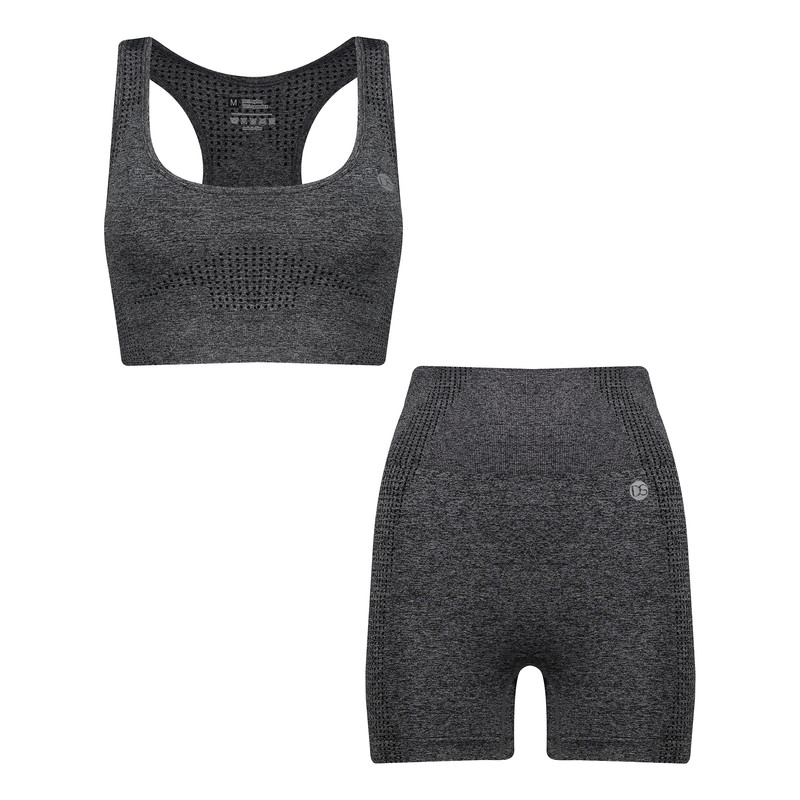 خرید و قیمت ست نیم تنه و شلوارک ورزشی زنانه دریم اسلیم مدل T024-02 رنگ طوسی