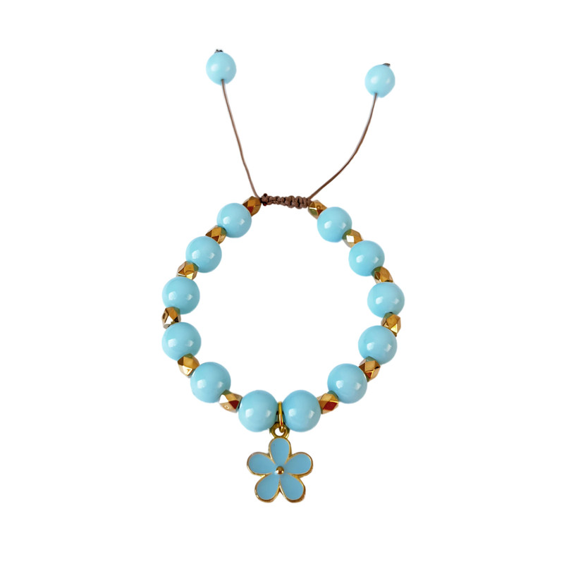 دستبند دستساز زنانه مدل گل و مروارید