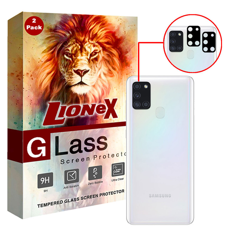 محافظ لنز دوربین سرامیکی لایونکس مدل LBL مناسب برای گوشی موبایل سامسونگ Galaxy A21s بسته دو عددی