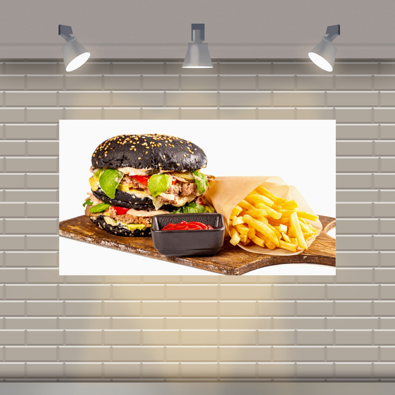 تابلو بوم طرح همبرگر و سیب زمینی مدل SDB2010